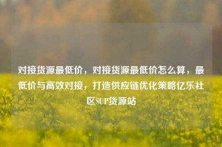 对接货源最低价，对接货源最低价怎么算，最低价与高效对接，打造供应链优化策略亿乐社区SUP货源站