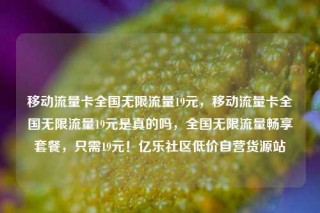 移动流量卡全国无限流量19元，移动流量卡全国无限流量19元是真的吗，全国无限流量畅享套餐，只需19元！亿乐社区低价自营货源站