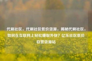 代刷社区，代刷社区低价货源，揭秘代刷社区，如何在互联网上轻松赚取外快？亿乐社区低价自营货源站