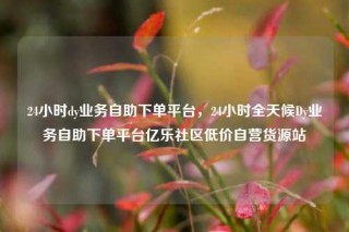 24小时dy业务自助下单平台，24小时全天候Dy业务自助下单平台亿乐社区低价自营货源站