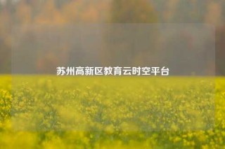 苏州高新区教育云时空平台