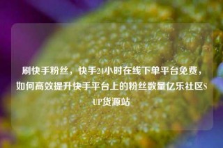 刷快手粉丝，快手24小时在线下单平台免费，如何高效提升快手平台上的粉丝数量亿乐社区SUP货源站