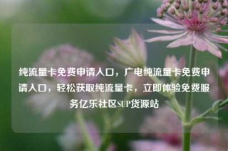 纯流量卡免费申请入口，广电纯流量卡免费申请入口，轻松获取纯流量卡，立即体验免费服务亿乐社区SUP货源站