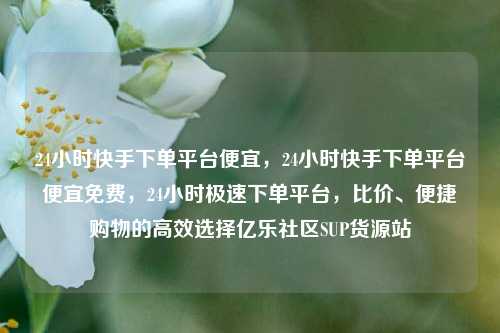24小时快手下单平台便宜，24小时快手下单平台便宜免费	，24小时极速下单平台，比价	、便捷购物的高效选择亿乐社区SUP货源站  第1张