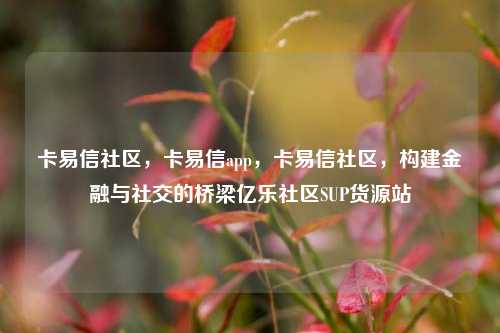 卡易信社区，卡易信app，卡易信社区	，构建金融与社交的桥梁亿乐社区SUP货源站  第1张